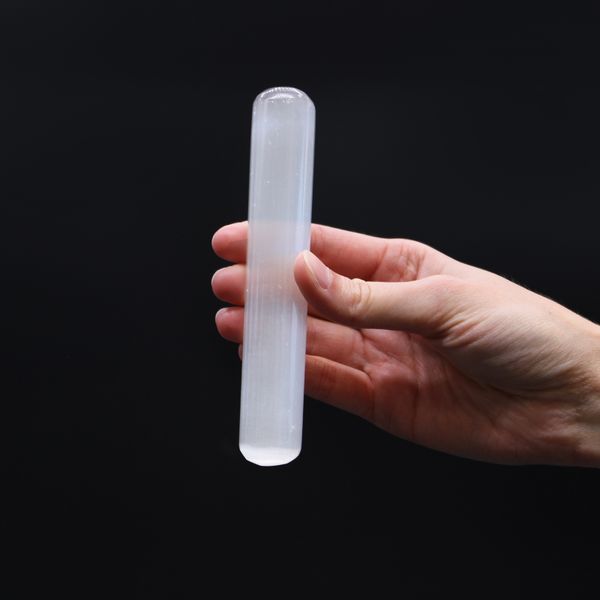 Bacchetta in Selenite - 16 cm (Punte Arrotondate)