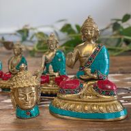 Statuette Buddha in Ottone - Testa - 8 cm