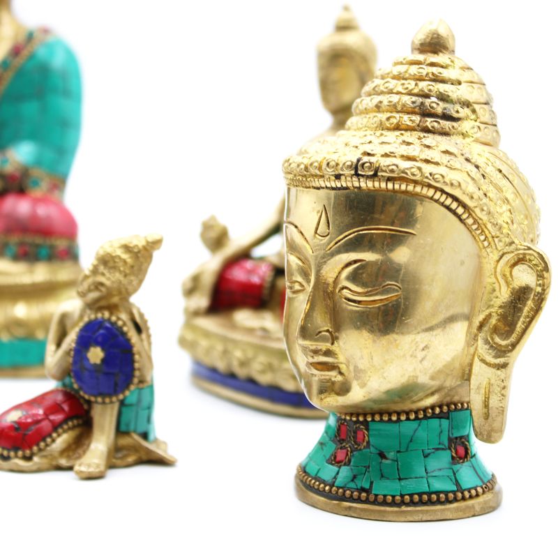 Statuette Buddha in Ottone - Testa - 8 cm