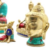 Statuette Buddha in Ottone - Testa - 8 cm