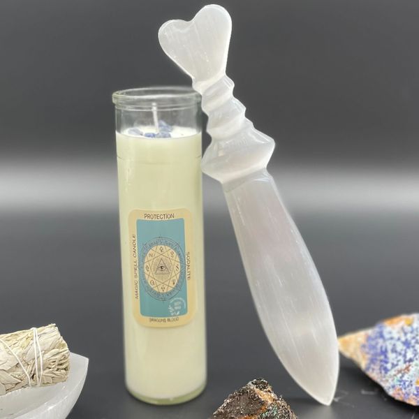 Coltello Cerimoniale in Selenite - Spirale