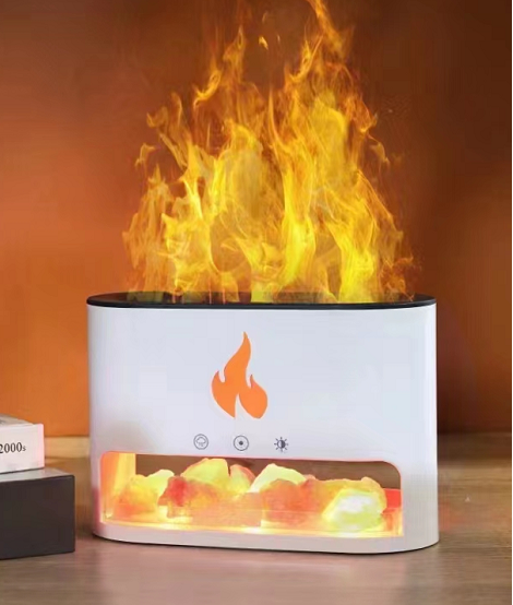 Diffusore Aromi - Effetto Fiamma + Camera per il Sale - USB