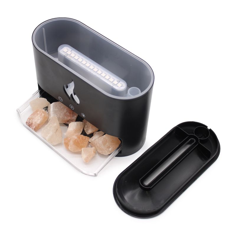 Diffusore Aromi - Effetto Fiamma + Camera per il Sale - USB