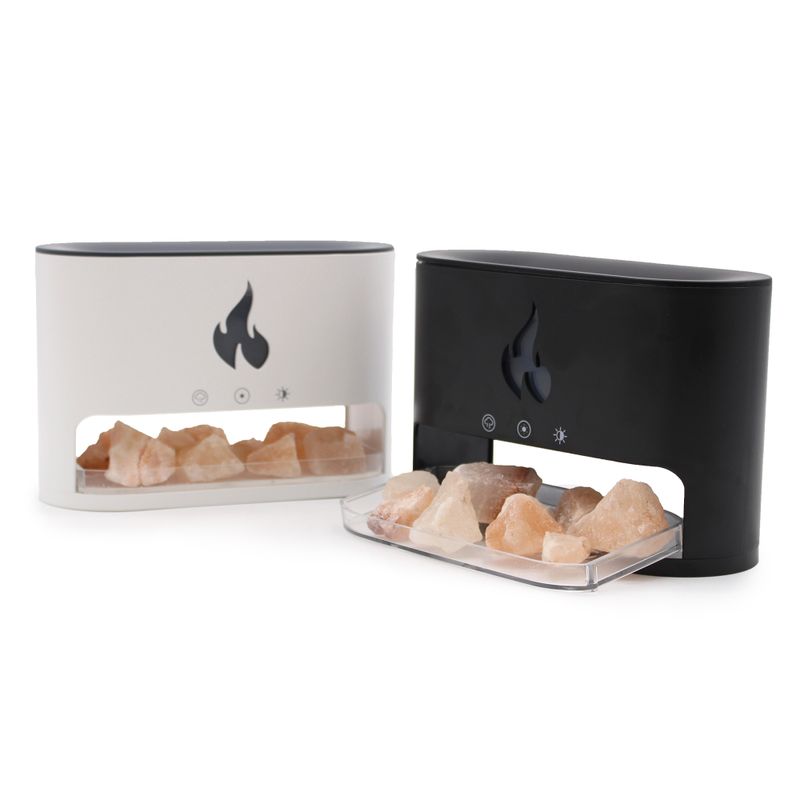 Diffusore Aromi - Effetto Fiamma + Camera per il Sale - USB