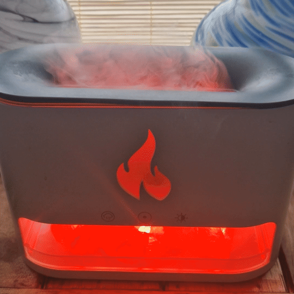 Diffusore Aromi - Effetto Fiamma + Camera per il Sale - USB