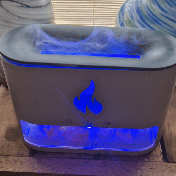 Diffusore Aromi - Effetto Fiamma + Camera per il Sale - USB