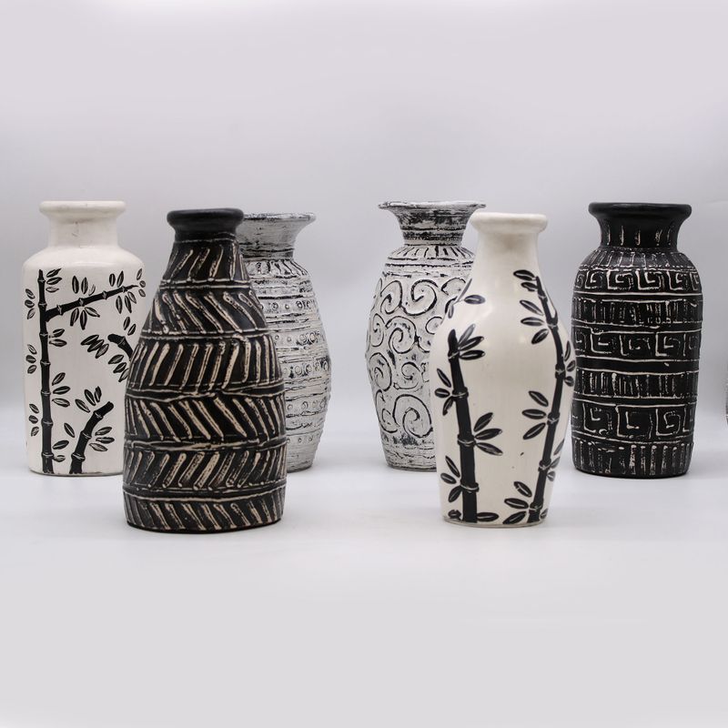 Vaso in Ceramica - Naturale - Bambù