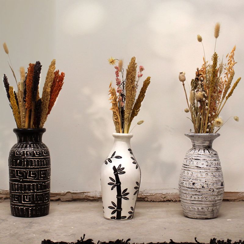 Vaso in Ceramica - Naturale - Bambù