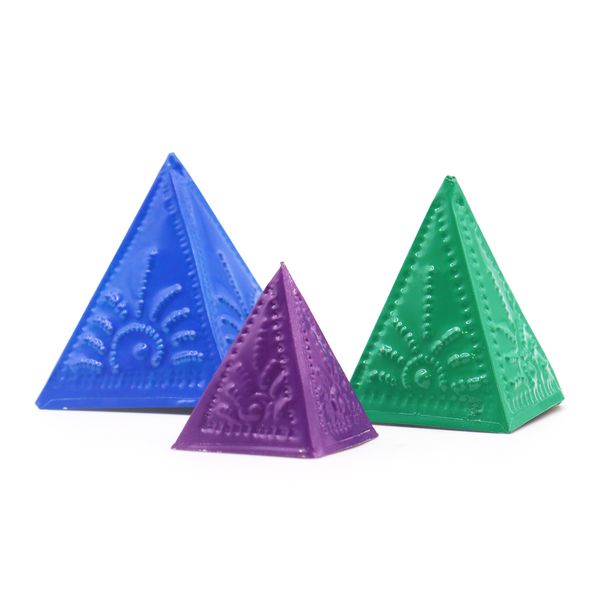 Set di Stampini per Incensi in Polvere - Blu, Verde & Viola
