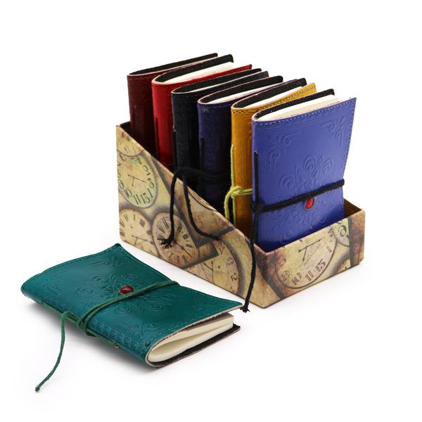 Block Notes in Pelle - Chakra con Pietre 9x13 cm