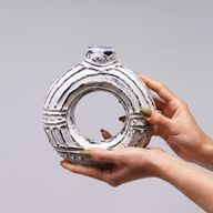 Vaso a Ciambella Rotondo - Crema 18cm