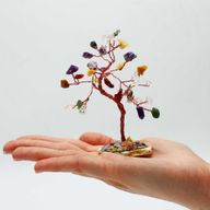 Albero di Gemme - 35 Pietre Multicolore su Base Agata