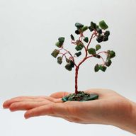 Albero di Gemme - 35 Pietre Avventurina Verde su Base Agata Verde