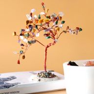 Albero di Gemme - 100 Pietre Multicolore su Base Agata