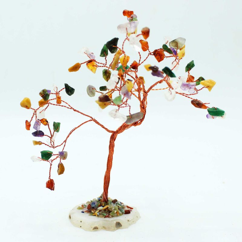 Albero di Gemme - 100 Pietre Multicolore su Base Agata