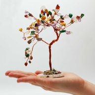 Albero di Gemme - 100 Pietre Multicolore su Base Agata