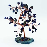Albero di Gemme - 100 Pietre Lapislazzuli su Base Agata Blu