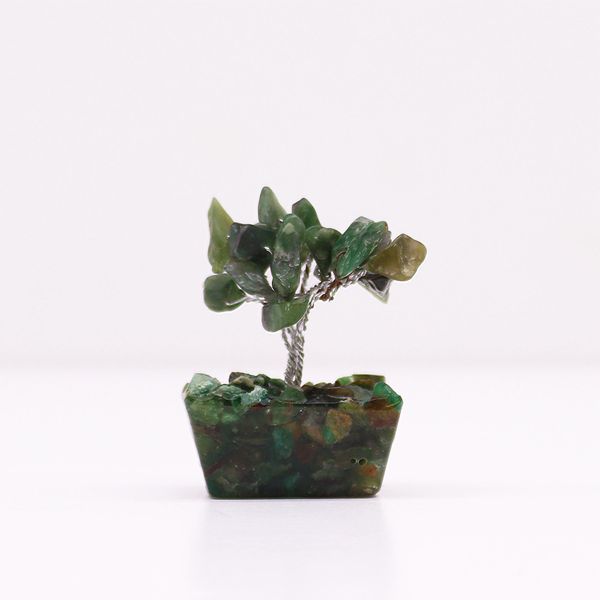 Mini Alberi di Gemme Base in Orgonite 15 Pietre - Avventurina Verde