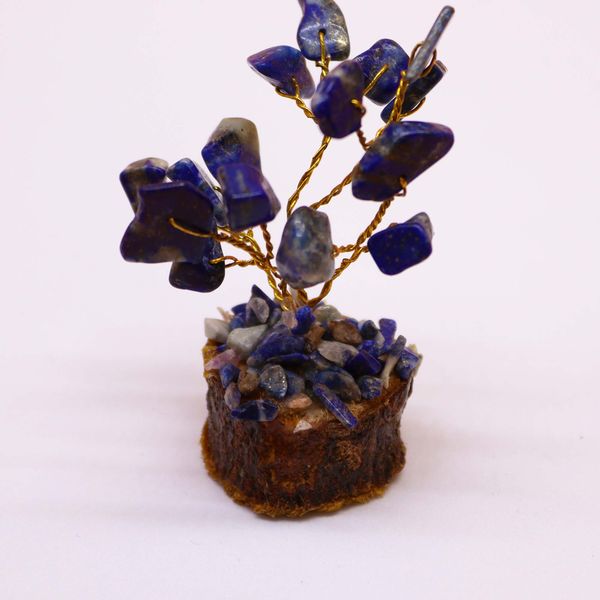Mini Alberi di Gemme Base in Legno 15 Pietre - Sodalite