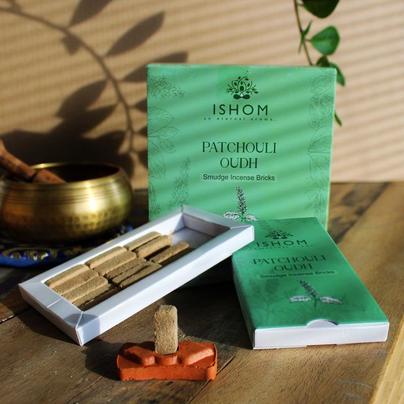 Set 15 Mattoncini di Incenso e Supporto - Oudh Patchouli