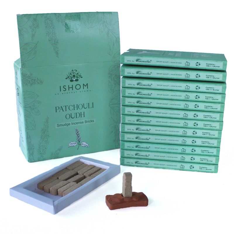 Set 15 Mattoncini di Incenso e Supporto - Oudh Patchouli