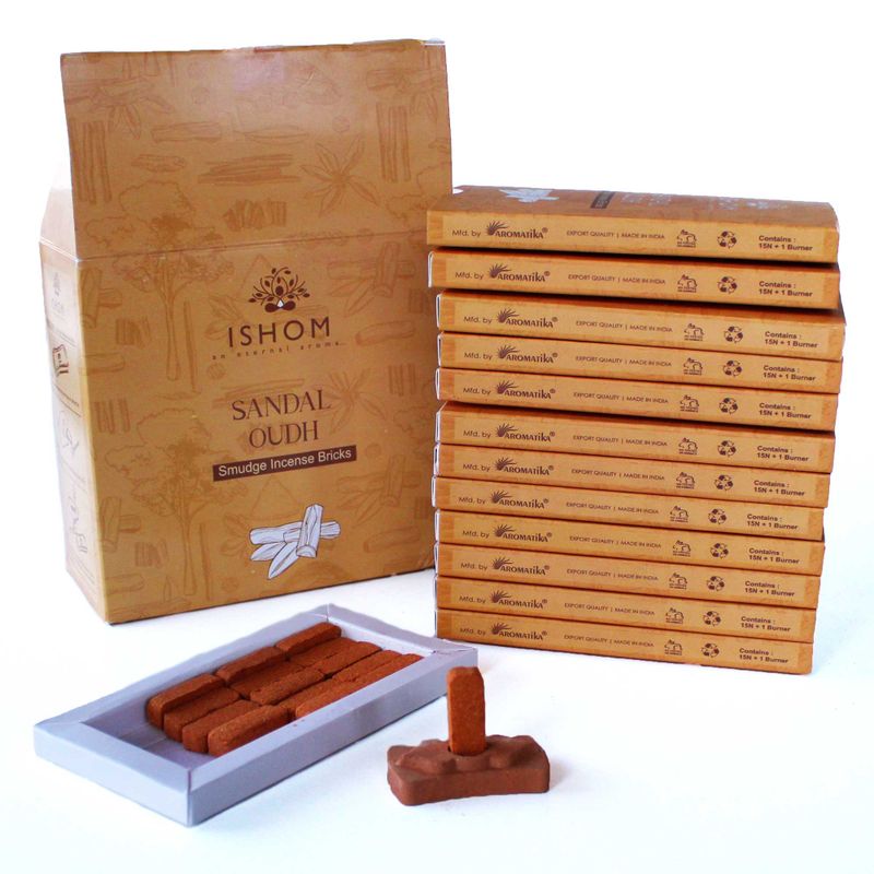 Set 15 Mattoncini di Incenso e Supporto  - Oudh Sandalo