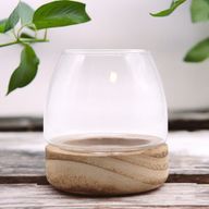 Mini Terrario in Vetro - Legno Tung 10x10cm