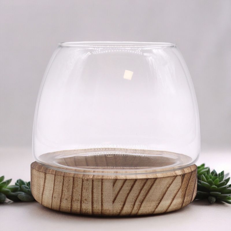 Terrario in Vetro Piccolo - Legno Tung 13x13cm