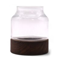 Terrario in Vetro Piccolo - Legno Tung Scuro 12x13cm