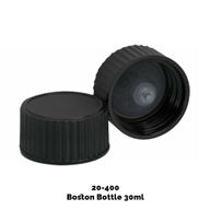 Tappi Plastica Nera 20-400mm per Bottiglie Boston Ambrate (30 e 60ml)