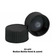 Tappi Plastica Nera 22-400mm per Bottiglie Boston Ambrate (120ml)
