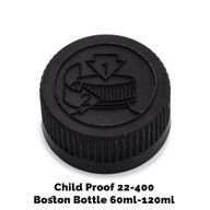 Tappi Plastica Nera Sicurezza Bambini 22mm per Bottiglie Boston Ambrate (120ml)