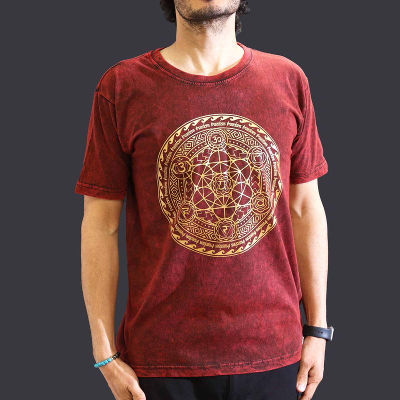 T-shirt M Stonewashed Chakra – Bordeaux