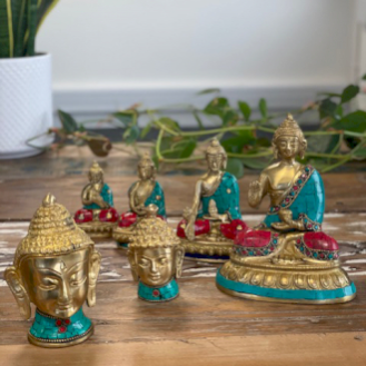 Statuette Buddha in Bronzo