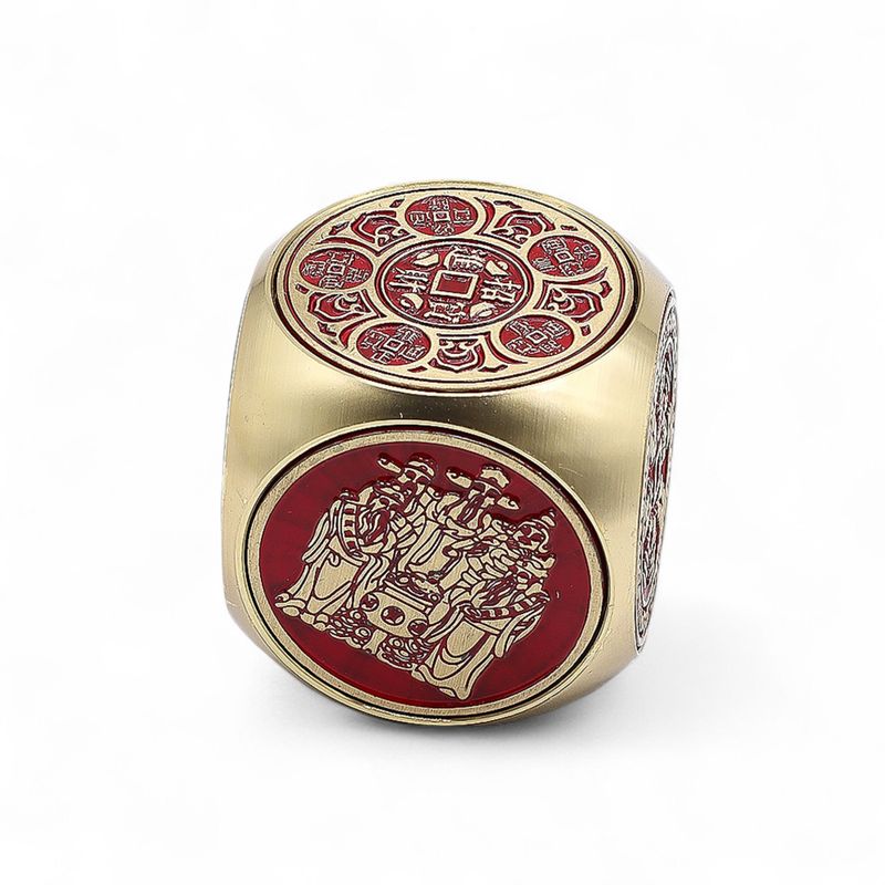 Feng Shui Fortuna – Cubo della Prosperità Rosso e Ottone – Piatto
