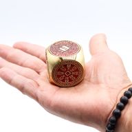 Feng Shui Fortuna – Cubo della Prosperità Rosso e Ottone – Piatto