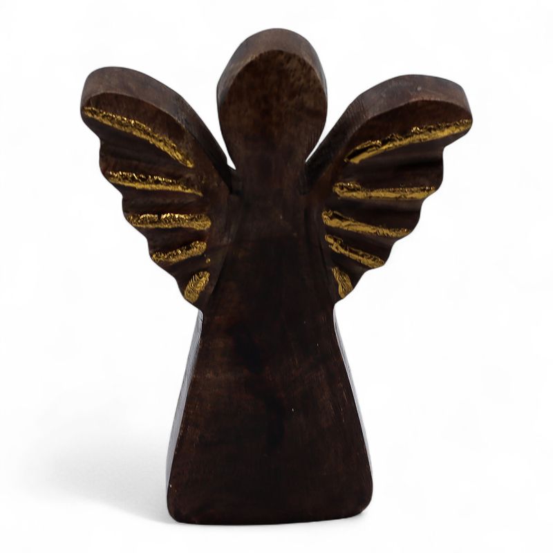 Angelo in Legno di Mango 12cm – Decorazione Dorata