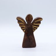 Angelo in Legno di Mango 12cm – Decorazione Dorata