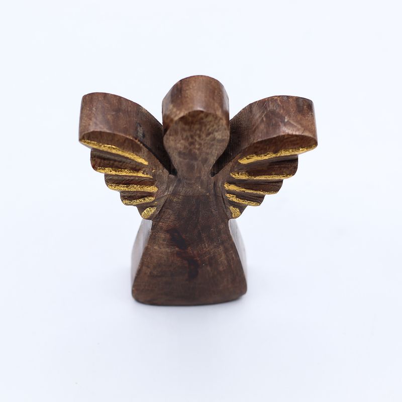 Angelo in Legno di Mango 12cm – Decorazione Dorata