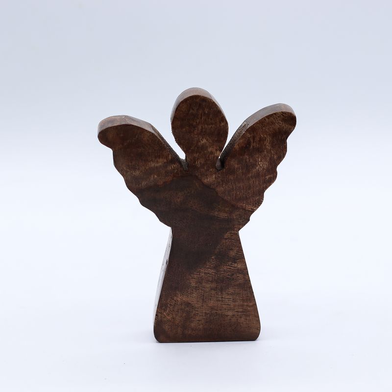 Angelo in Legno di Mango 12cm – Decorazione Dorata