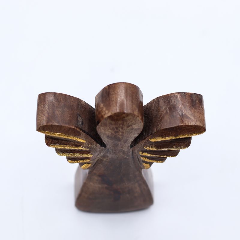 Angelo in Legno di Mango 12cm – Decorazione Dorata