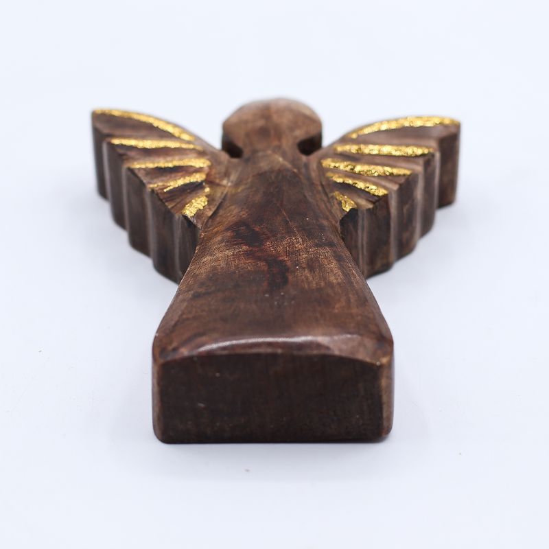 Angelo in Legno di Mango 12cm – Decorazione Dorata