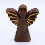 Angelo in Legno di Mango 16cm – Decorazione Dorata