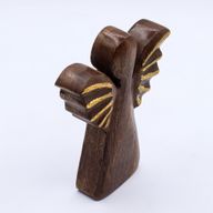 Angelo in Legno di Mango 16cm – Decorazione Dorata
