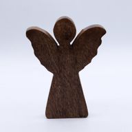 Angelo in Legno di Mango 16cm – Decorazione Dorata
