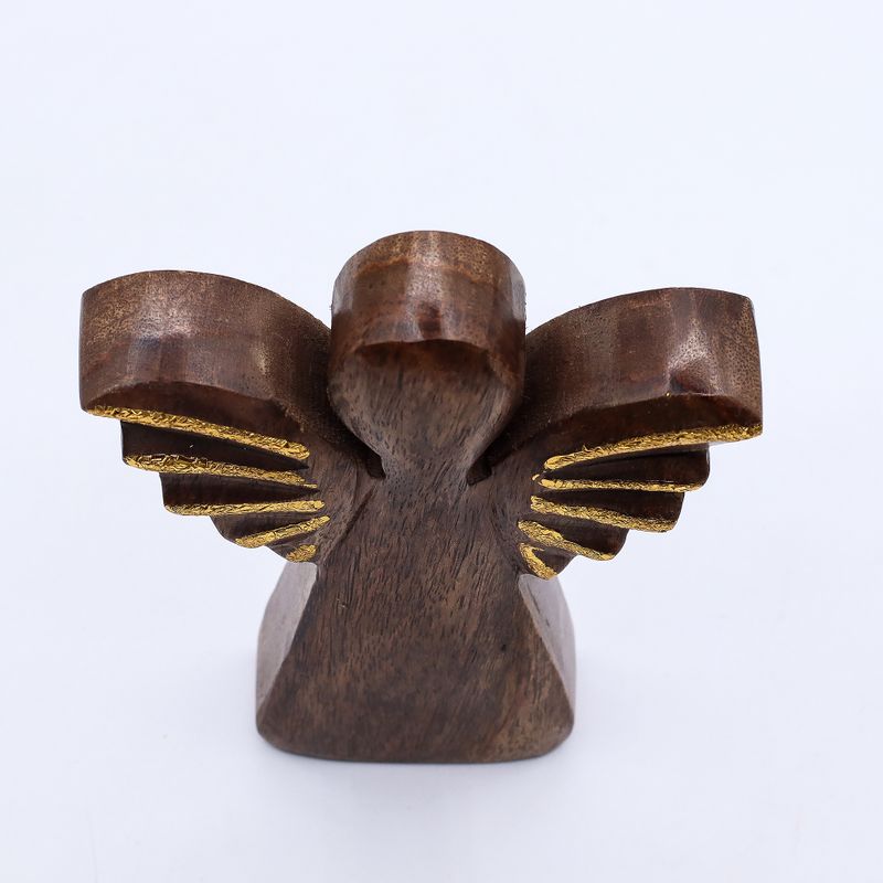 Angelo in Legno di Mango 16cm – Decorazione Dorata