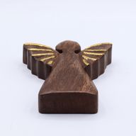 Angelo in Legno di Mango 16cm – Decorazione Dorata