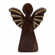 Angelo in Legno di Mango 16cm – Decorazione Dorata