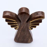 Angelo in Legno di Mango 19cm – Decorazione Dorata