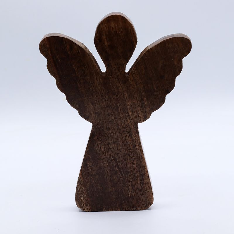 Angelo in Legno di Mango 19cm – Decorazione Dorata